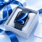 Illusztráció: felújított, fényes kijelzős Apple Watch ajándékdobozban