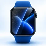 Illusztráció: Apple Watch kijelző polírozás előtt és után, karcos és fényes fél