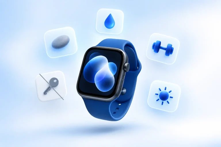 Illusztráció: Apple Watch tévhitek a strapabíróságról, ikonokkal